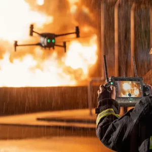 Drone thermique intervention urgence pompier feu